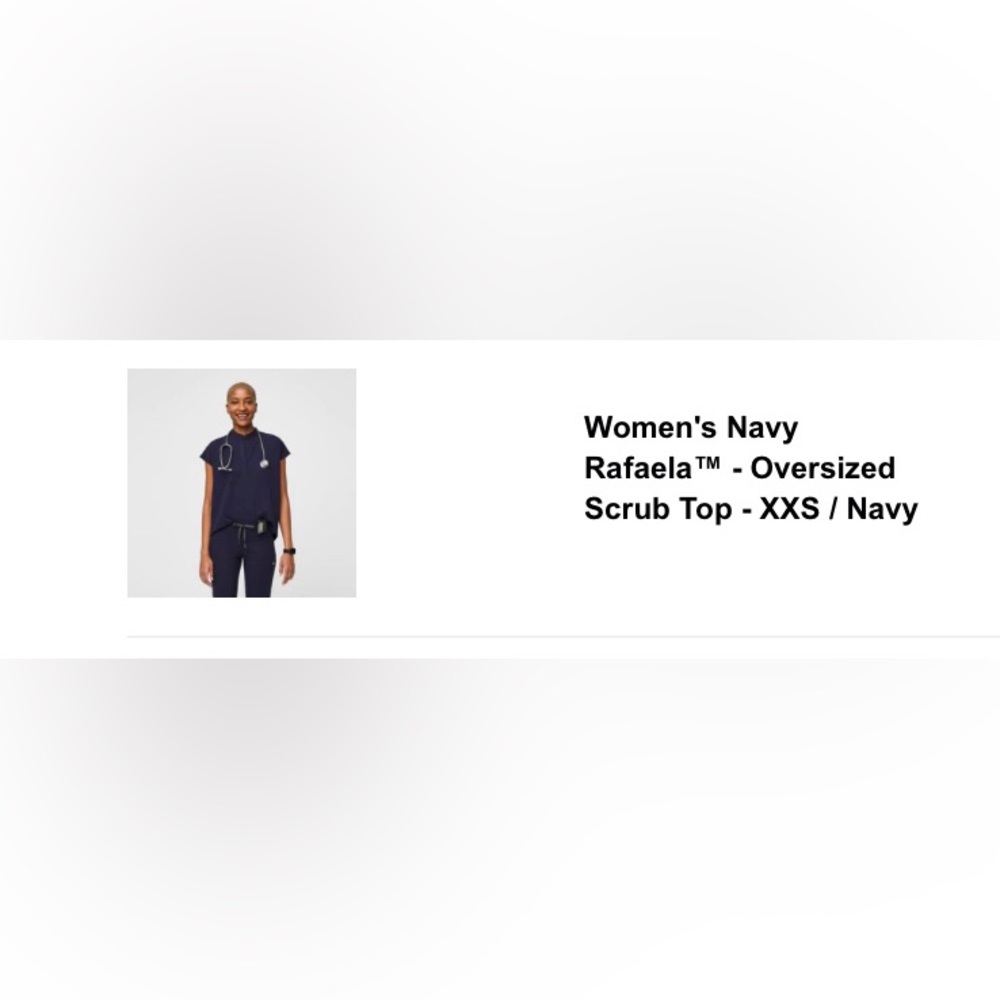 Figs Women’s Navy Rafaela Oversized Scrub Top - XXS